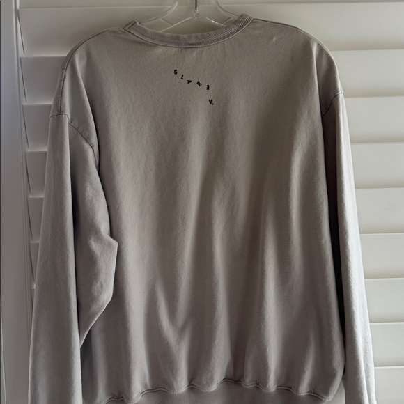 Clare V Beige Gray Crewneck Sweatshirt with Black 'CIAO' Graphic Small - Picture 6 of 7
